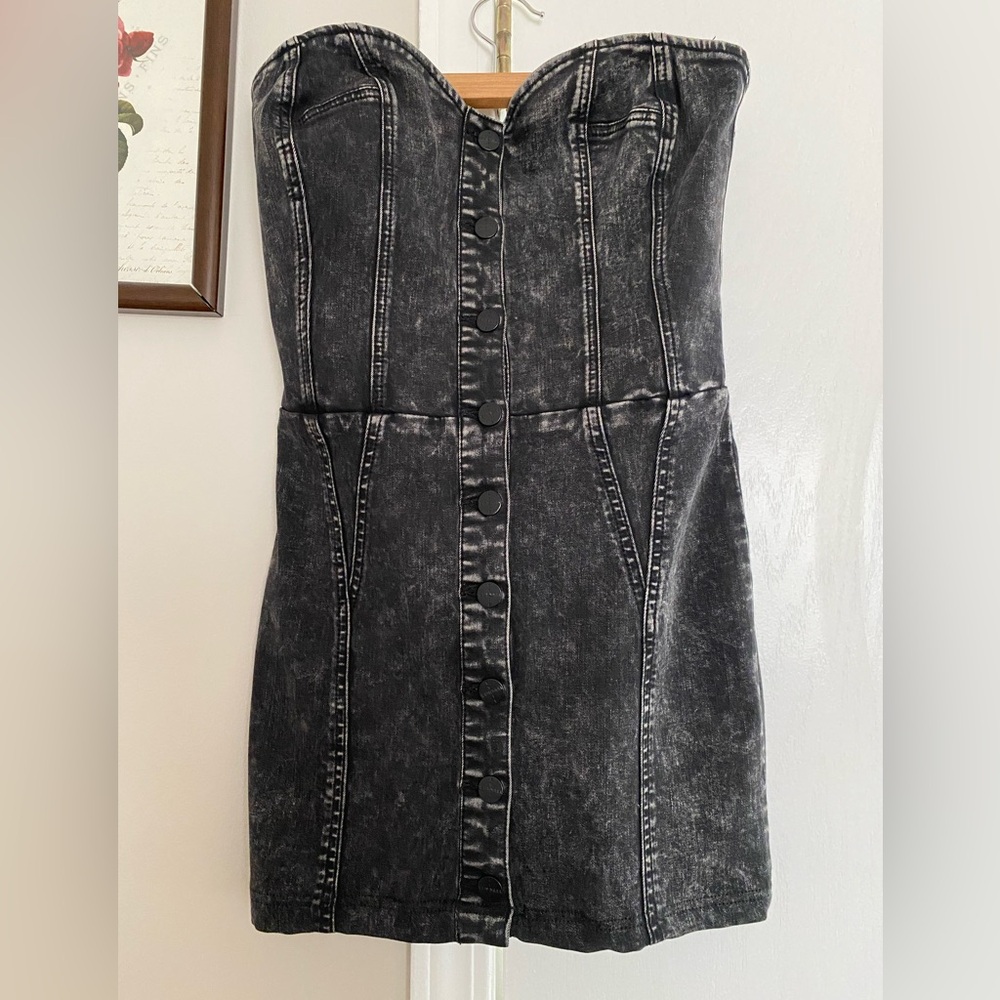 Kendall & Kylie Black Denim Women's Dress Medium